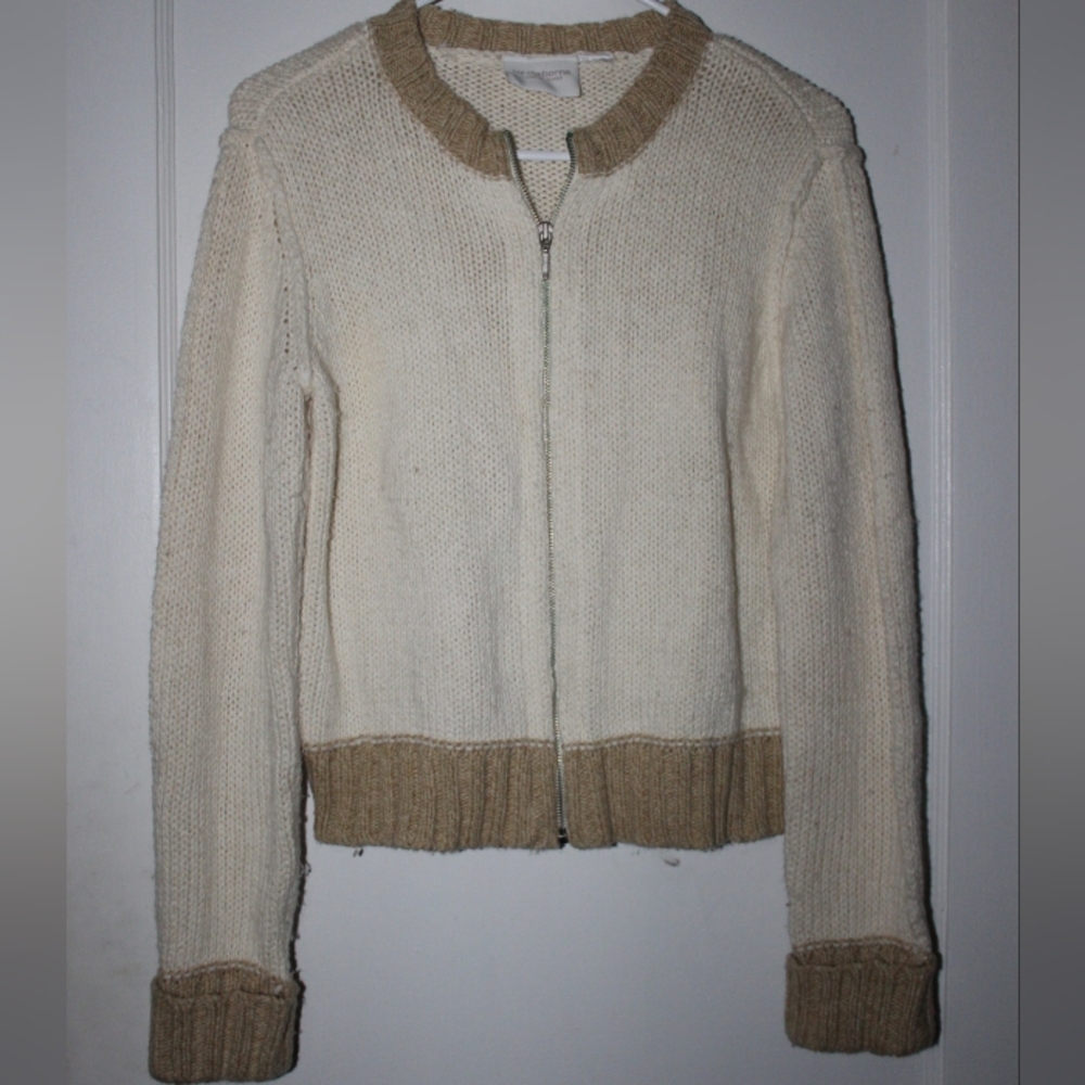 Vintage Liz Claiborne LizWear Jeans Zip Up Cardigan Sweater Size S/M